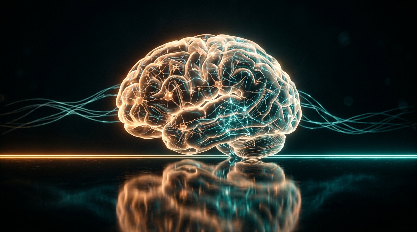 Luminous neural brain on obsidian — BioFoundry AI